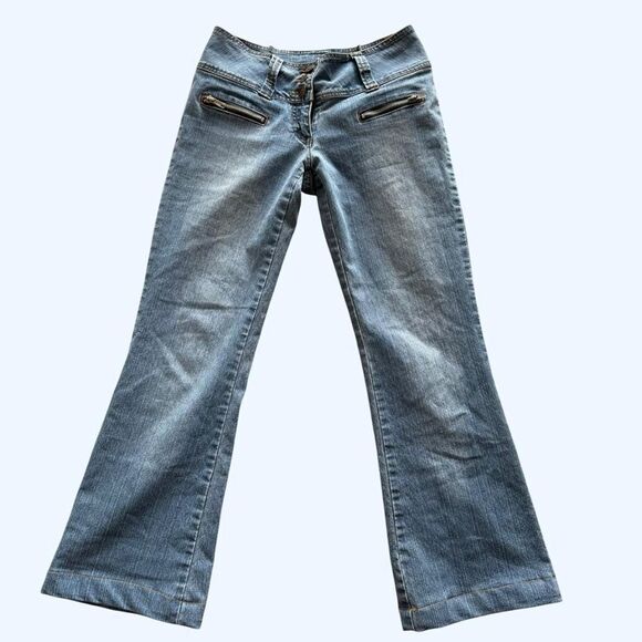 Denim - Y2K  seduction low rise light was cropped flared leg jeans